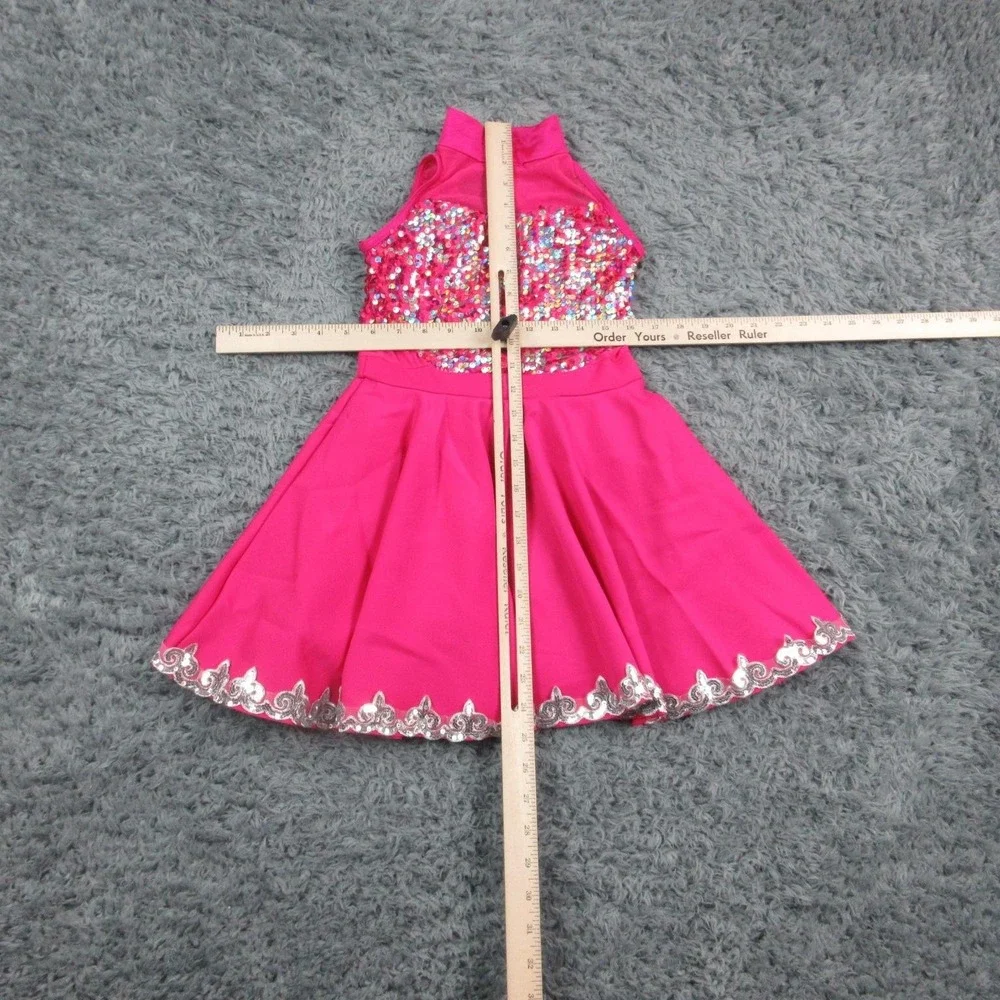 Weissman Dress 10/12 Girls Night Out Sequin Halter Skater Dance Costume NWOT